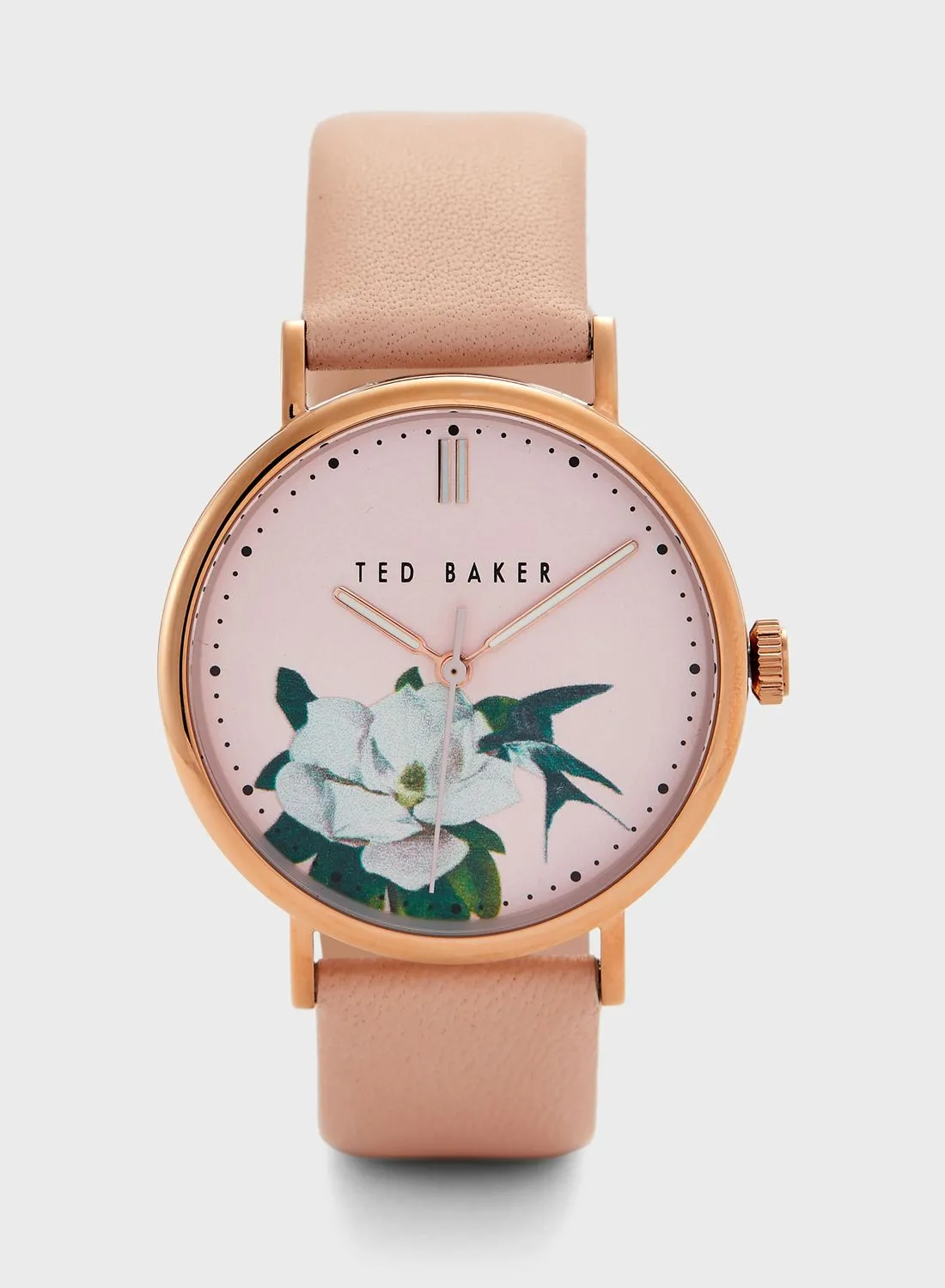 Ted Baker Phylipa Flowers Leather Strap Analog Watch