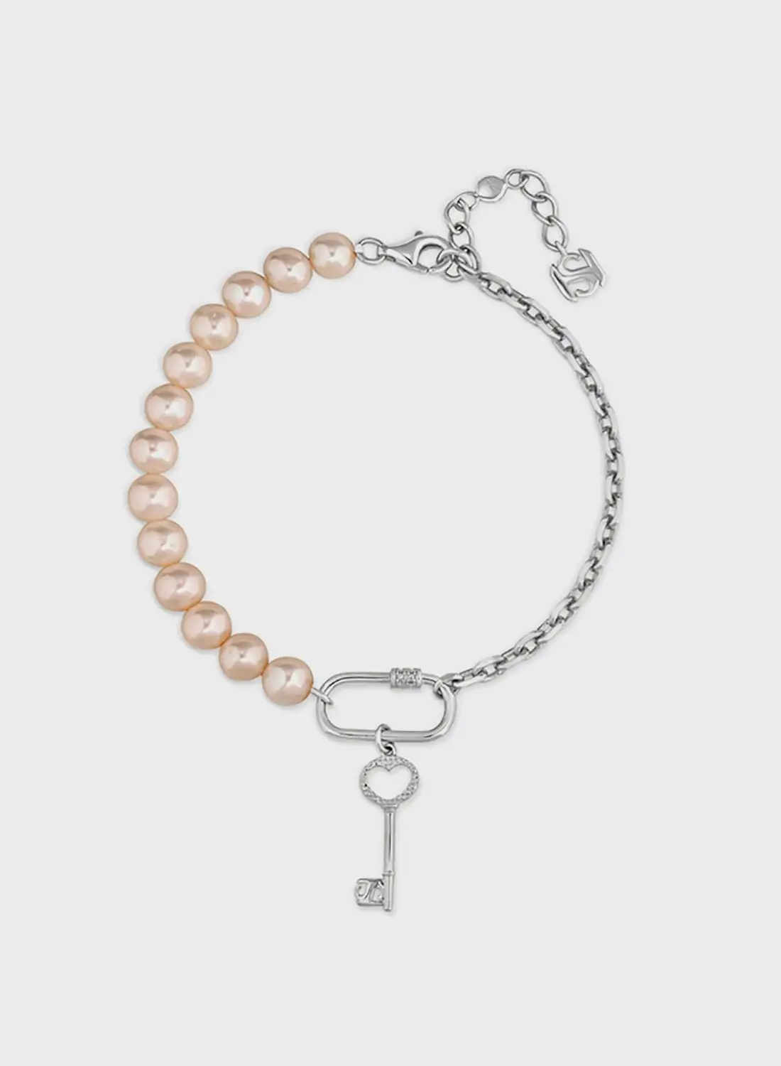 Saint Honore Paris Half Chain Half Pink Frewater Pearls Bracelet