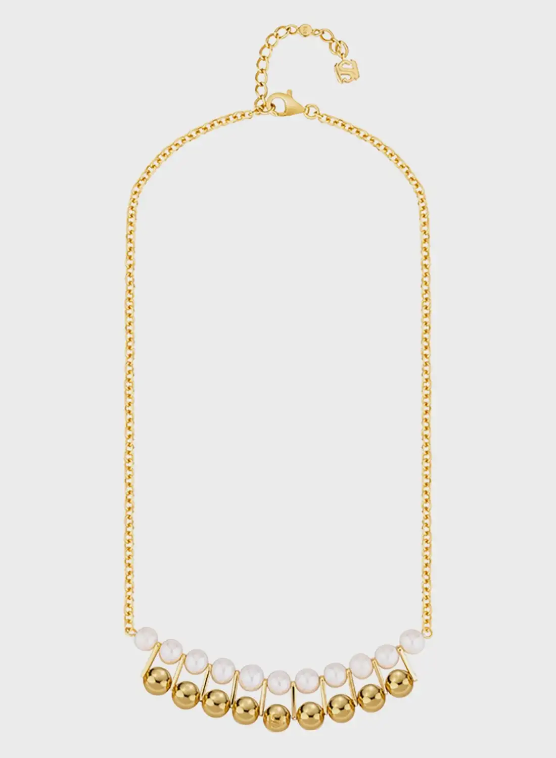 Saint Honore Paris Frewater Pearls Double Layer Necklace With Sil Beads