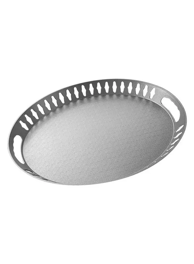 Galaxy Painted Oval Pp Serving Tray Silver 35x45cm