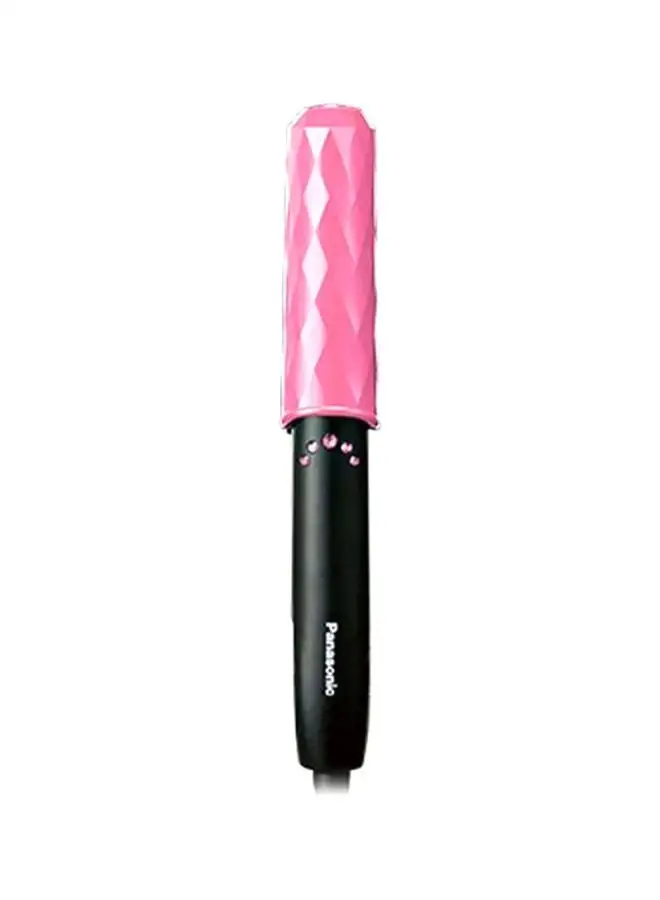 Panasonic Compact Portable Hair Straightener, Smooth Sliding Ceramic Plate Black/Pink 23.5cm