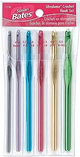 Susan Bates Silvalume Crochet Hook Set In Pouch Sizes F, G, H, I, J, K