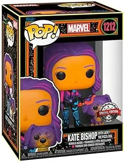 Funko Pop! & Buddy: Marvel - Hawkeye - Kate Bishop With Lucky the Pizza Dog - (Blacklight) - Ms. Marvel - Collectable Vinyl Figure - Gift Idea - Official Merchandise - Toys for Kids & Adults