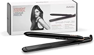 BaByliss Smooth Finish 230 Hair Straightener |Titanium Ceramic Plates For Efficient Straightening |Adjustable Temperature Settings For Versatile Styling |Salon-quality Results At Home| ST250SDE(Black)