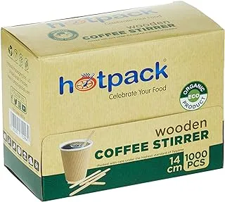 Hotpack Disposable Wooden Coffee Stirrer 14cm- 1000Pcs