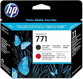 HP (Hewlett Packard) رأس الطباعة الأصلي CE017A HP 771 DesignJet ، أسود غير لامع / أحمر لوني