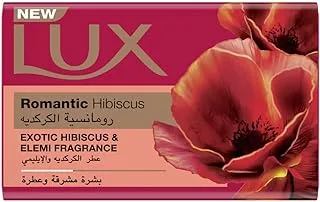 LUX Bar Soap for fragrant glowing skin, Romantic Hibiscus, with Exotic Hibiscus and Elemi Fragrance, 120g