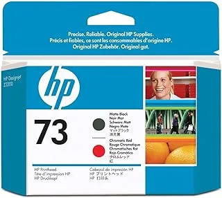 HP (Hewlett Packard) CD949A Original HP 73 Matte Black and Chromatic Red DesignJet رأس الطباعة ، أسود غير لامع / أحمر لوني