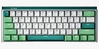 Durgod K330W Gateron Crystal Mechanical Wireless Keyboard Doubleshot PBT Profile (Red,Brown Switch) (Red Switch, White/Mint Green)