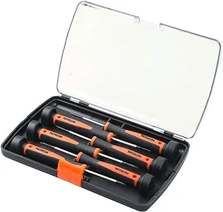 Wokin Bi-Material Precision Screwdriver Set 205706 6 Pieces Orange Black