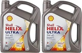 Shell Helix Ultra 5W-40 Fully Synthetic Motor Oil (15,000 Kms, 4 Litres, Pack Of 2)