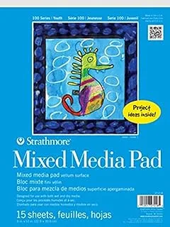 Strathmore (27-018 STR-27-018 15 Sheet Mixed Media Pad, 9 by 12