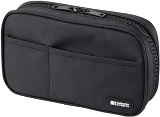 LIHITLAB LIHIT LAB Zipper Pen Case, 7.9 Ã— 2 Ã— 4.7 Inches, Jet Black (A7551-124)