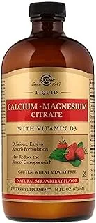 Solgar Liquid Calsium Magnesium D3 Strawberry, 16 Oz