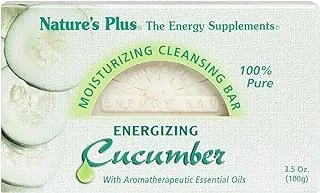 Natures Plus Cucumber Cleansing Bar - 3.5 Oz All Natural Soap With AromatherapEUtic Essential Oils, Soothes & Moisturizes Skin, Fights Signs Of Aging Vegan