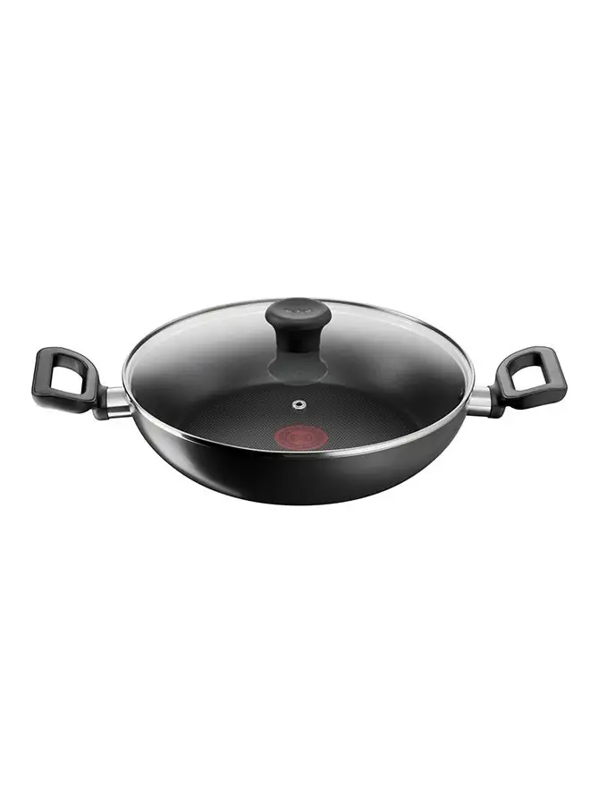 Tefal G6 Delicia Aluminium Non-Stick Kadai Pot With Glass Lid Black 28cm