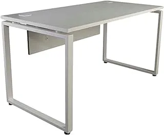 Mahmayi Projekt 1400T Modern Office Desk - Stylish Square Metal Legs for Office Executives, Home Use, and Office Workstations - Versatile Office Furniture for Productivity (White)