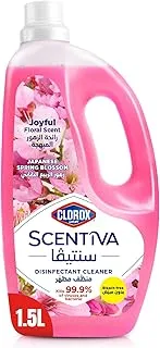 Clorox Scentiva Disinfectant Floor Cleaner 1.5L, Japanese Spring Blossom, Kills 99.9% of Viruses and Bacteria, Bleach Free