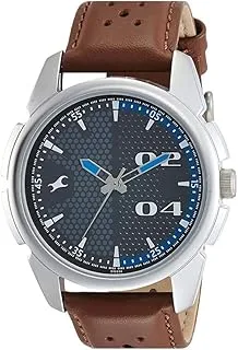 Fastrack Men Leather Grey Dial Analog Watch -Nr3124Sl06, Band Color-Brown