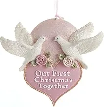 Kurt S Adler Christmas Our First Christmas Together Dove with Heart Ornament, Multicolour