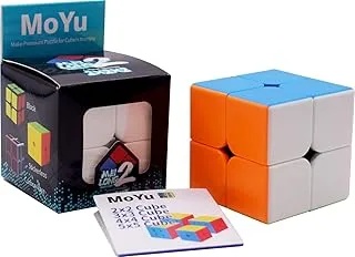 Kiditos MoYu Meilong Cubing Classroom 2X2 Cube Stickerless Speed Cube Magic Cube Puzzle (Solve Method Included), 50mm Size