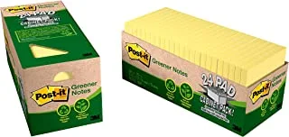 Post-it Greener Notes, 3x3 in, 24 Pads, America's #1 Favorite Sticky Canary Yellow (654R-24CP-CY)