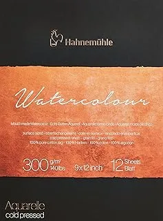 Hahnemuhle Collection 100% Cotton Watercolor Pad, 300 GSM, 9x12