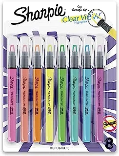 Sharpie Clear View Highlighter Stick, Assorted, 8 Count(1966798), Pack Of 1