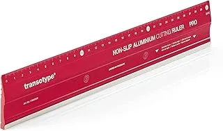 TRANSOTYPE - NON SLIP ALUMINIUM CUTTING RULER Pro - 30 X 3.5 CM