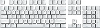 Glorious 104-Key ABS Doubleshot Mechanical Keyboard Keycaps - Premium Quality, Durable ABS Plastic, Transparent Legends for Backlighting, Compatible with GMMK and ANSI-US Layout Keyboards - White