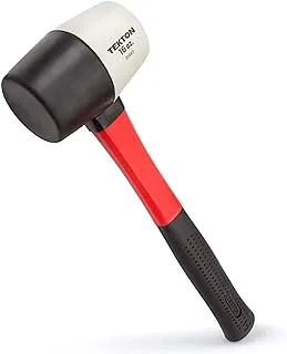 TEKTON 16 oz. Fiberglass Handle White/Black Rubber Mallet | 30683