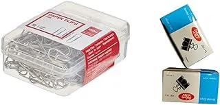 Deli E0025 Paper Clips & Deluxe Amt 15mm Binder Clip