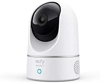 eufy Security 2K Indoor Cam Pan & Tilt، Home Security داخلي كاميرا، الإنسان والحيوانات الأليفة AI ، يعمل مع مساعدين صوتيين ، تتبع الحركة ، الرؤية الليلية ، بطاقة MicroSD مطلوبة ، HomeBase غير مطلوب.