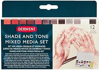 Derwent Shade & Tone Mixed Media Set, 16 Piece Set, Natural Paint Colours with Inktense, Graphitint, Pencils & Tinted Charcoal, Professional Quality, 2305903, One Size