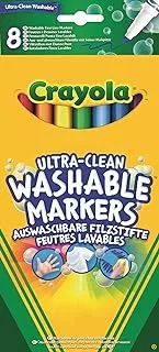 Crayola 8 Ultra Clean Fineline Washable Markers, For Kids