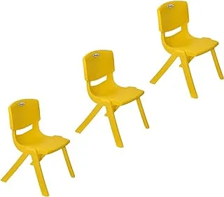 Esqube Baby Chair Kids Plastic School Study Chair أصفر اللون حزمة من 3