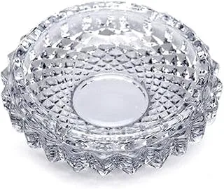 Showay Ashtray Round Clear Crystal High-Grade Refined Glass Creative Office, One Size