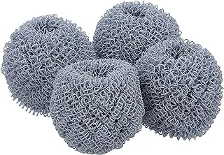 RoyalFord 4 Pcs Dish Scrubber Set, Terylene Fiber Scrubber, RF10551 Ideal for Cast Iron Pans, Powerful Scrubbing Stubborn Messes Kitchens, Bathroom and More, Multicolor