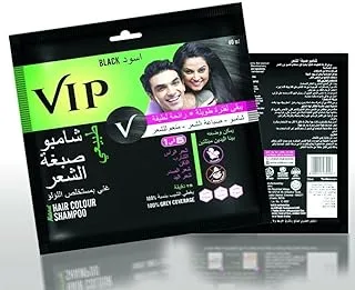 VIP Original Natural Hair Color Shampoo Black 40ml - Arabic