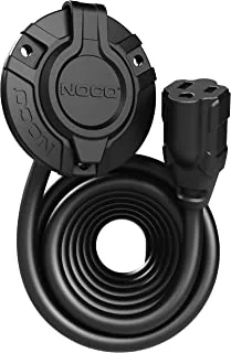 NOCO GCP1EX 15A AC Port Plug, 125V Power Inlet Socket, and Waterproof Electrical Outlet Receptacle with 12-Foot Integrated Outdoor Extension Cord