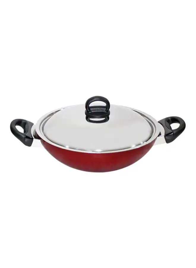 Prestige Classic. Flat Bottom Kadai Red 28cm