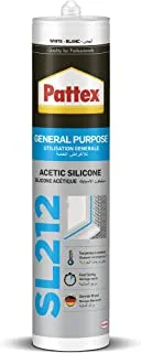 Pattex SL212 White Silicone Sealant Cartridge For Indoor and Outdoor, White, 280 ml, 2637448