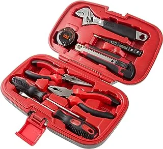 Stalwart - 75-Ht1009 Household Hand Tools, Tool Set - 9 Piece By , Set Includes – Adjustable Wrench, Screwdriver, Pliers (Tool Kit For The Home, Office, Or Car) Red