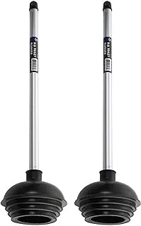 NEIKO 60170A Toilet Plungers | Dual Pack | Patented All-Angle Design | Heavy Duty | Aluminum Handle | Residential, Commercial, and Industrial Building Sanitation Use