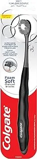 Colgate FoamSoft Charcoal Super Dense Thin Soft Bristle Toothbrush Assorted Colours - 1pk