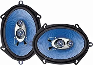 5” X 7” Car Sound Speaker (Pair) - Upgraded Blue Poly Injection Cone 3-Way 300 Watts W/ Non-Fatiguing Butyl Rubber Surround 80 - 20Khz Frequency Response 4 Ohm & 1