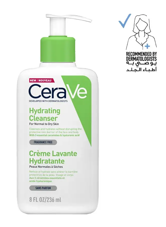 CeraVe Hydrating Cleanser For Normal To Dry Skin With Hyaluronic Acid 236ml