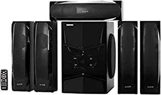 Geepas 5.1 Channel Multimedia Speaker System with Remote Control- GMS8578| FM Radio, Bluetooth, USB Input,SD Card Reader, Karaoke Function| LED Display, 50000W PMPO| 2 Years Warranty| Black