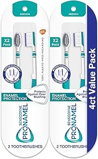 Sensodyne Pronamel Medium Toothbrush, Provides Tooth Enamel Protection and Cleans Better with Less Pressure - 4 Count