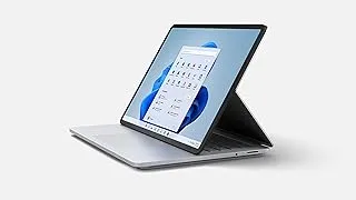 Microsoft Surface Laptop Studio مع شاشة PixelSense مقاس 14 بوصة / معالج Intel i5-11300H / ذاكرة وصول عشوائي سعة 16 غيغابايت / محرك أقراص ذي حالة صلبة سعة 256 غيغابايت / Windows 11 Home / Platinum - [THR-00013]